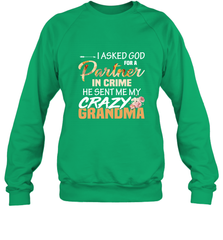 Crazy Grandma Partner in crime Crewneck Sweatshirt Crewneck Sweatshirt - belovedtshirt