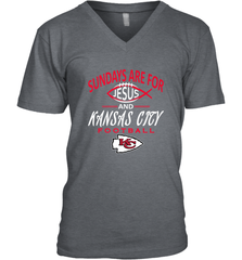Sundays Are For Jesus and Kansas City Funny Football Men's V-Neck Men's V-Neck - belovedtshirt