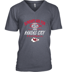 Sundays Are For Jesus and Kansas City Funny Football Men's V-Neck Men's V-Neck - belovedtshirt