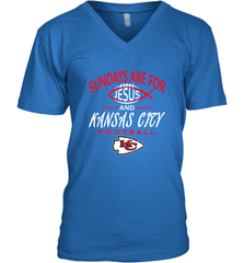 Sundays Are For Jesus and Kansas City Funny Football Men's V-Neck Men's V-Neck - belovedtshirt