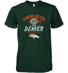 Sundays Are For Jesus and Denver Funny Christian Football Men's Premium T-Shirt Men's Premium T-Shirt - belovedtshirt