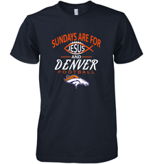 Sundays Are For Jesus and Denver Funny Christian Football Men's Premium T-Shirt Men's Premium T-Shirt - belovedtshirt