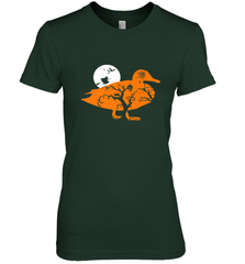Funny Gift Witch Bat Web Moon Pumpkin Tree in Halloween Duck Women's Premium T-Shirt Women's Premium T-Shirt - belovedtshirt