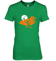 Funny Gift Witch Bat Web Moon Pumpkin Tree in Halloween Duck Women's Premium T-Shirt