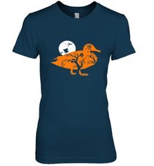 Funny Gift Witch Bat Web Moon Pumpkin Tree in Halloween Duck Women's Premium T-Shirt Women's Premium T-Shirt - belovedtshirt