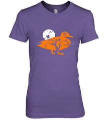Funny Gift Witch Bat Web Moon Pumpkin Tree in Halloween Duck Women's Premium T-Shirt Women's Premium T-Shirt - belovedtshirt