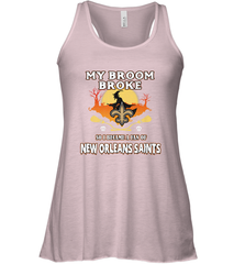Broom Broke So I Became A Fan of New Orleans Saints   NFL Halloween Costume Women's Racerback Tank Women's Racerback Tank - belovedtshirt