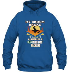 Broom Broke So I Became A Fan of Green Bay Packers  NFL Halloween Costume Hooded Sweatshirt Hooded Sweatshirt - belovedtshirt