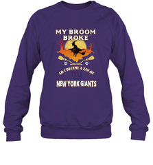 Broom Broke So I Became A Fan of New York Giants  NFL Halloween Costume Crewneck Sweatshirt Crewneck Sweatshirt - belovedtshirt