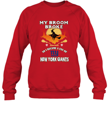Broom Broke So I Became A Fan of New York Giants  NFL Halloween Costume Crewneck Sweatshirt Crewneck Sweatshirt - belovedtshirt