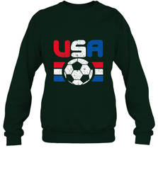 Distressed Red, White and Blue Soccer Flag Shirts of the USA Crewneck Sweatshirt Crewneck Sweatshirt - belovedtshirt