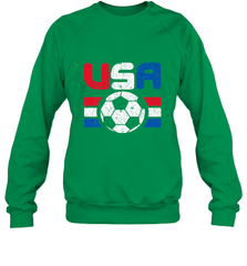Distressed Red, White and Blue Soccer Flag Shirts of the USA Crewneck Sweatshirt Crewneck Sweatshirt - belovedtshirt