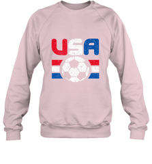 Distressed Red, White and Blue Soccer Flag Shirts of the USA Crewneck Sweatshirt Crewneck Sweatshirt - belovedtshirt