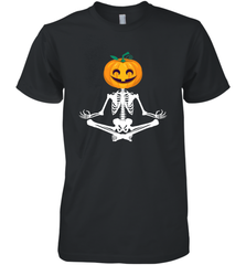 Halloween Yoga Zen Meditation Pumpkin skeleton Gift idea Men's Premium T-Shirt Men's Premium T-Shirt - belovedtshirt