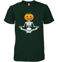 Halloween Yoga Zen Meditation Pumpkin skeleton Gift idea Men's Premium T-Shirt Men's Premium T-Shirt - belovedtshirt