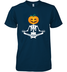 Halloween Yoga Zen Meditation Pumpkin skeleton Gift idea Men's Premium T-Shirt Men's Premium T-Shirt - belovedtshirt
