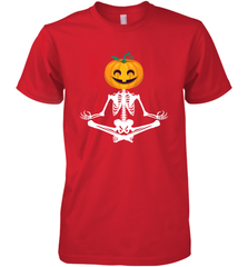 Halloween Yoga Zen Meditation Pumpkin skeleton Gift idea Men's Premium T-Shirt Men's Premium T-Shirt - belovedtshirt