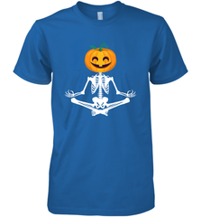 Halloween Yoga Zen Meditation Pumpkin skeleton Gift idea Men's Premium T-Shirt Men's Premium T-Shirt - belovedtshirt