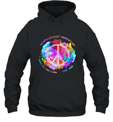 Woodstocks 50th Anniversary Peace Love tee Hooded Sweatshirt
