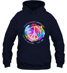 Woodstocks 50th Anniversary Peace Love tee Hooded Sweatshirt