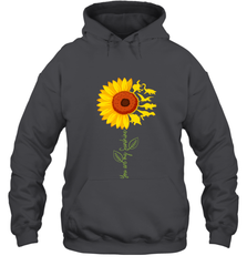 You're My Sunshine Sunflower Dinosaur T Rex Hooded Sweatshirt Hooded Sweatshirt - belovedtshirt
