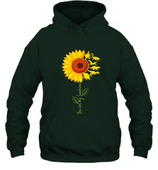 You're My Sunshine Sunflower Dinosaur T Rex Hooded Sweatshirt Hooded Sweatshirt - belovedtshirt