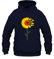 You're My Sunshine Sunflower Dinosaur T Rex Hooded Sweatshirt Hooded Sweatshirt - belovedtshirt