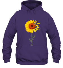 You're My Sunshine Sunflower Dinosaur T Rex Hooded Sweatshirt Hooded Sweatshirt - belovedtshirt