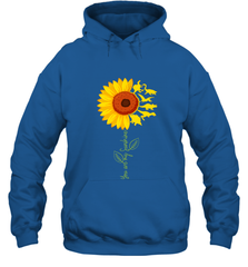 You're My Sunshine Sunflower Dinosaur T Rex Hooded Sweatshirt Hooded Sweatshirt - belovedtshirt
