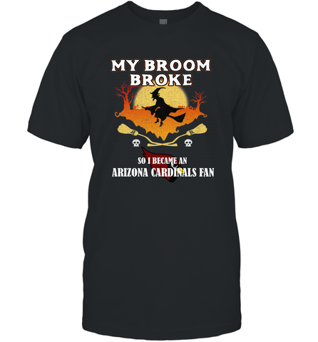 Broom Broke So I Became an Arizona Cardinals Fan  NFL Halloween Costume Men's T-Shirt Men's T-Shirt / Black / S Men's T-Shirt - belovedtshirt