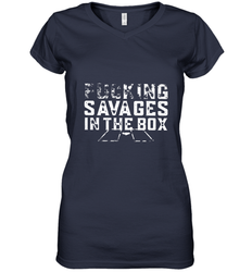 Fucking Savages In That Box Women's V-Neck T-Shirt