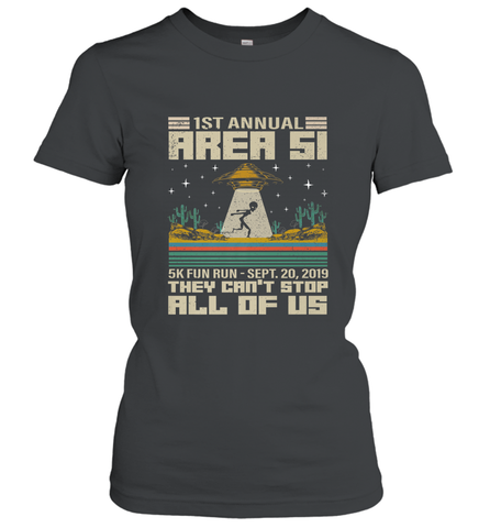 Storm Area 51 5K Fun Run They Can't Stop Us All Vintage UFO Women's T-Shirt Women's T-Shirt / Black / S Women's T-Shirt - belovedtshirt