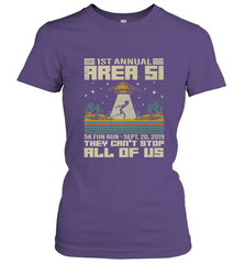 Storm Area 51 5K Fun Run They Can't Stop Us All Vintage UFO Women's T-Shirt Women's T-Shirt - belovedtshirt