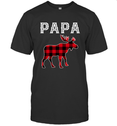 Papa Moose Red Plaid Christmas Pajama Men's T-Shirt