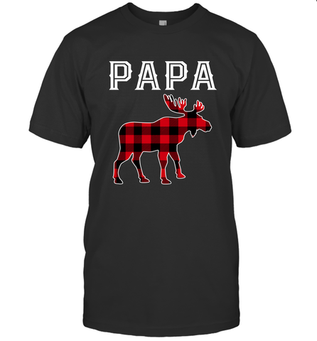 Papa Moose Red Plaid Christmas Pajama Men's T-Shirt Men's T-Shirt / Black / S Men's T-Shirt - belovedtshirt