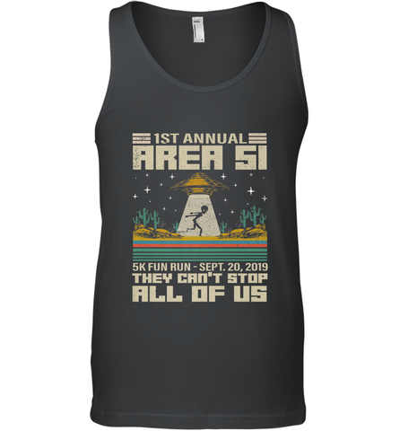 Storm Area 51 5K Fun Run They Can't Stop Us All Vintage UFO Men's Tank Top Men's Tank Top / Black / XS Men's Tank Top - belovedtshirt