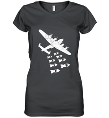 Christmas Gift Idea Bomber Dropping F Bombs Funny Women's V-Neck T-Shirt Women's V-Neck T-Shirt - belovedtshirt