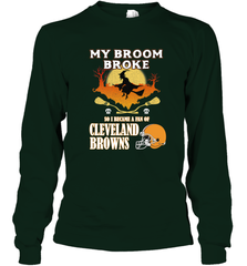 Broom Broke So I Became A Fan of Cleveland Browns  Halloween Costume Long Sleeve T-Shirt Long Sleeve T-Shirt - belovedtshirt