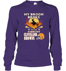 Broom Broke So I Became A Fan of Cleveland Browns  Halloween Costume Long Sleeve T-Shirt Long Sleeve T-Shirt - belovedtshirt