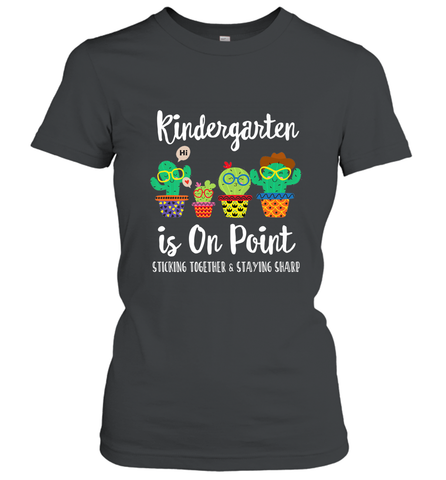 Kindergarten is on point, 1st day of school cactus teacher Women's T-Shirt Women's T-Shirt / Black / S Women's T-Shirt - belovedtshirt