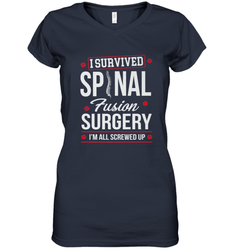 I Survived Spinal Fusion Surgery Women's V-Neck T-Shirt