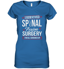 I Survived Spinal Fusion Surgery Women's V-Neck T-Shirt Women's V-Neck T-Shirt - belovedtshirt