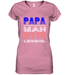 Papa Man Myth Legend Father's Day Dad Veteran Women's V-Neck T-Shirt Women's V-Neck T-Shirt - belovedtshirt