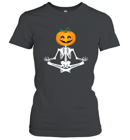 Halloween Yoga Zen Meditation Pumpkin skeleton Gift idea Women's T-Shirt Women's T-Shirt / Black / S Women's T-Shirt - belovedtshirt