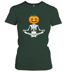 Halloween Yoga Zen Meditation Pumpkin skeleton Gift idea Women's T-Shirt Women's T-Shirt - belovedtshirt
