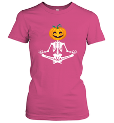 Halloween Yoga Zen Meditation Pumpkin skeleton Gift idea Women's T-Shirt Women's T-Shirt - belovedtshirt