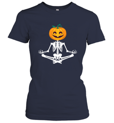 Halloween Yoga Zen Meditation Pumpkin skeleton Gift idea Women's T-Shirt