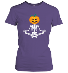 Halloween Yoga Zen Meditation Pumpkin skeleton Gift idea Women's T-Shirt Women's T-Shirt - belovedtshirt