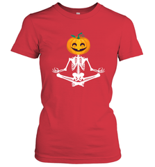 Halloween Yoga Zen Meditation Pumpkin skeleton Gift idea Women's T-Shirt Women's T-Shirt - belovedtshirt