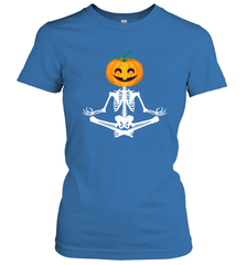 Halloween Yoga Zen Meditation Pumpkin skeleton Gift idea Women's T-Shirt Women's T-Shirt - belovedtshirt